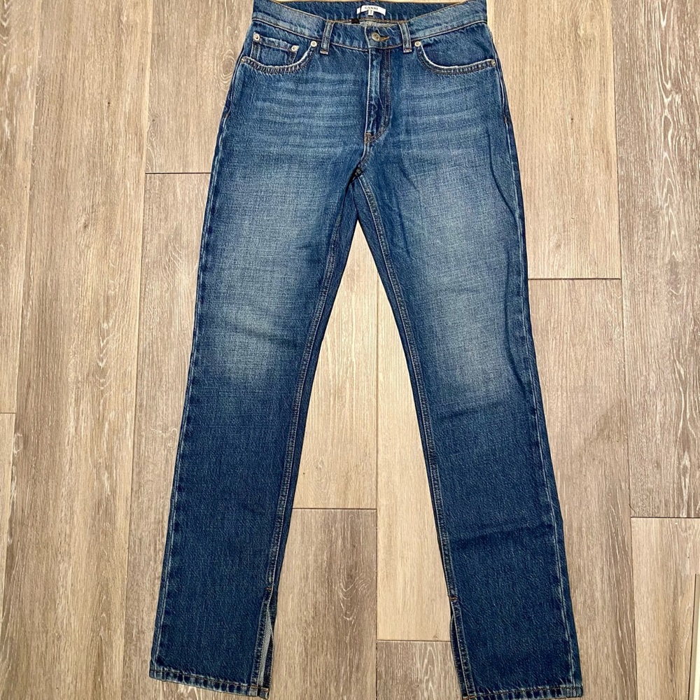 Ganni Mid-Rise Straight Leg Jean